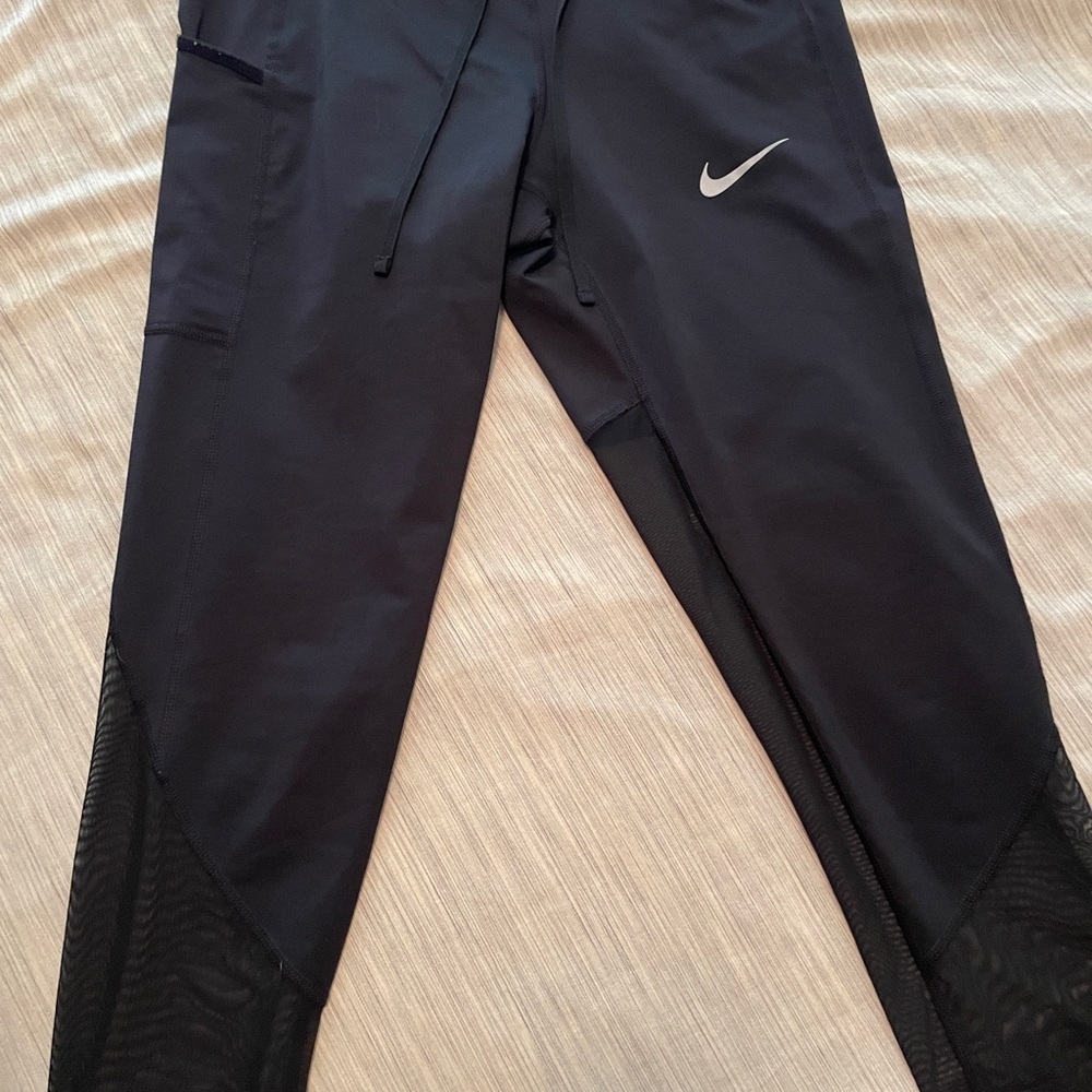 Nike Black Leggings with Mesh Accents size small